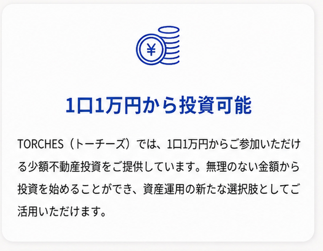 1口1万円から投資可能